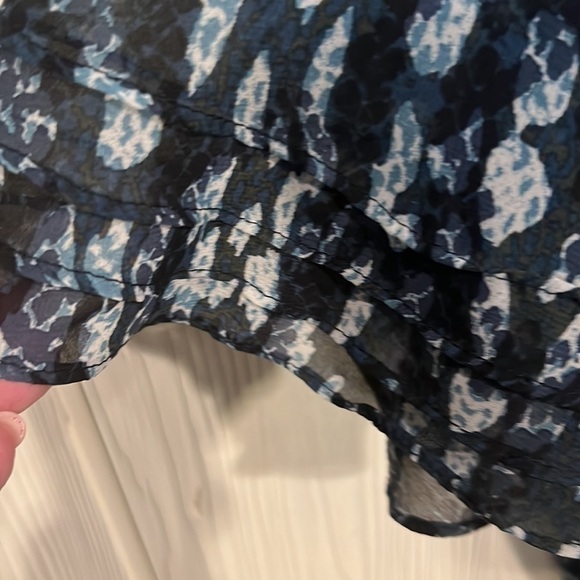 MIMI CHICA Button Up Tie Waist Sheer Blouse Size Small - Picture 4 of 9